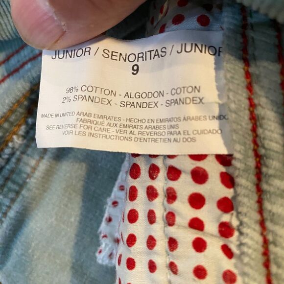 Vintage Y2K GLO Green Corduroy Pants Women’s Juniors 9 Flare Pockets 2000s - Picture 6 of 10